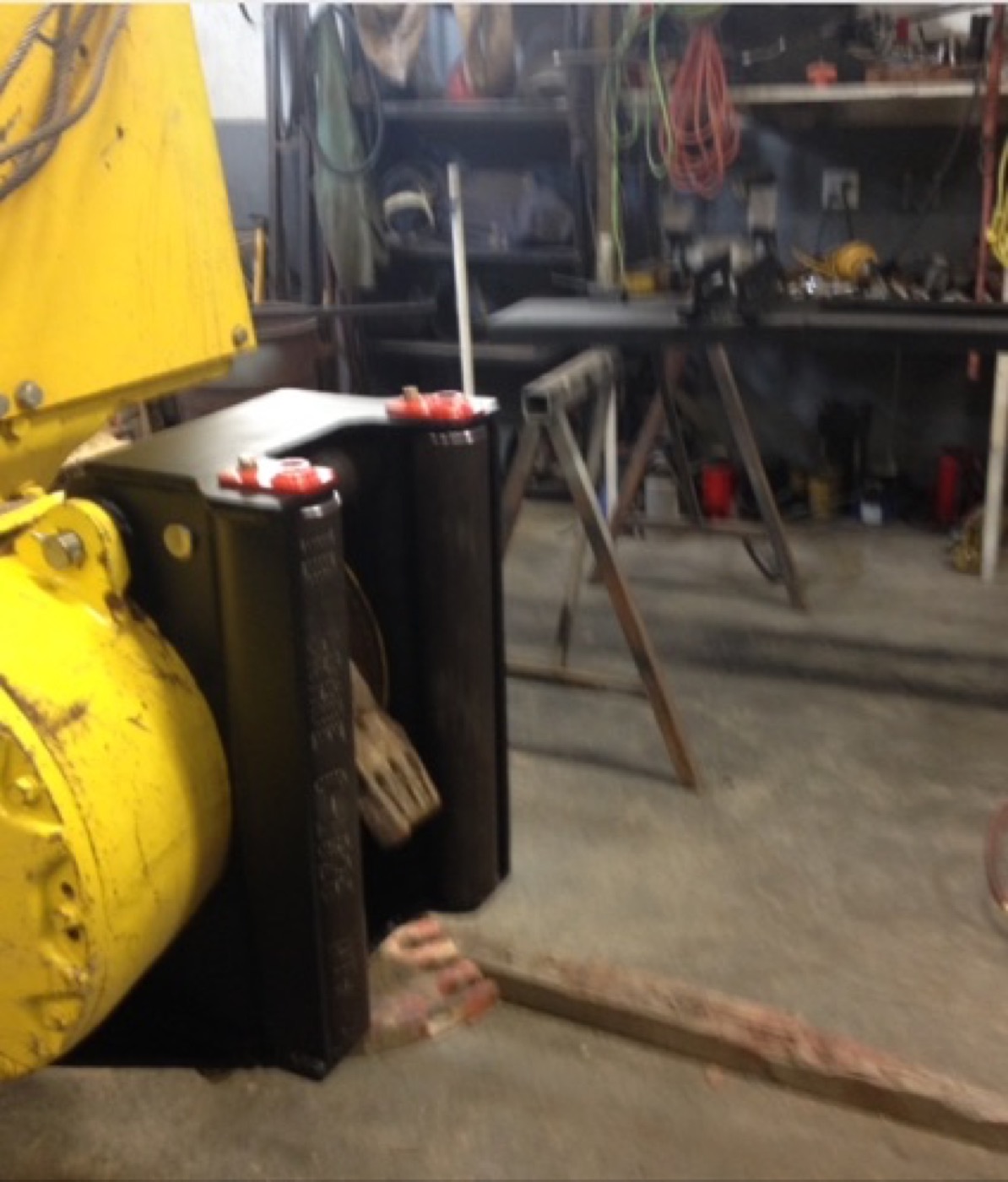 Second view of the winch fair lead rollers mounted on the machine